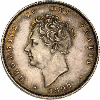 George IV, 1826 Shilling ('Lion' type)  Unc_obv
