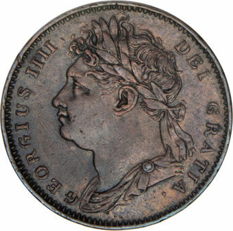 George IV, Farthing 1822_obv