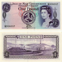 ISLE OF MAN £1 Pound 2009 P40c Prefix AA x 2 Consecutive UNC Banknotes 