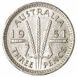 Australia, George VI, 1951 Threepence Silver_rev