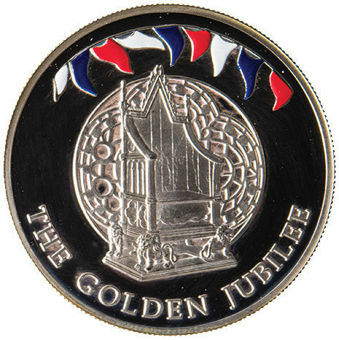 Falkland, 2002 50 Pence Silver Proof, The Throne_rev