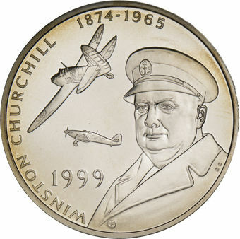 Tristan da Cunha,1999 Churchill 50 Pence Silver Proof_obv