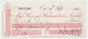 Harveys & Hudsons, Norwich Cheques2