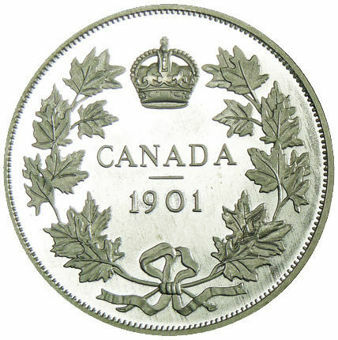 Canada, Victoria 1901 $1 Silver_obv