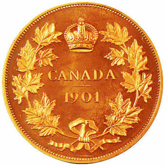 Canada, Victoria 1901 $1 Copper_rev