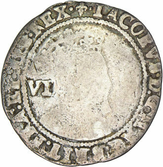 James I, Sixpence 1604 Very Good_obv