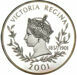 Falkland Islands, 50 Pence (Victoria 100th Anniversary) 2001  Silver Proof_rev