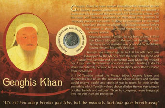 Genghis Khan copper coin