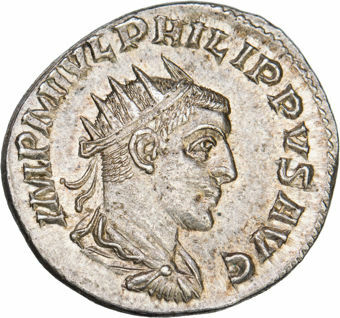 Philip II AR. Antoninianus, Rev. AEQVITAS_obv
