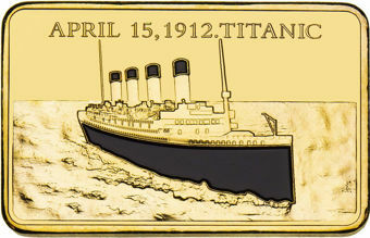 Titanic 100th Anniversary Gold Plated Bar_obv