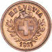 Switzerland, 1 Rappen 1921 BU_rev