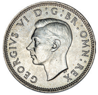 George VI, Shilling, 1939 Scottish Reverse, Gem Uncirculated_obv