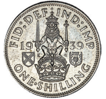 George VI, Shilling, 1939 Scottish Reverse, Gem Uncirculated_rev