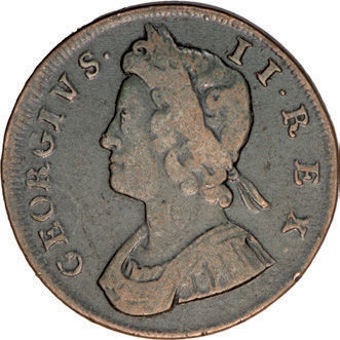 George II Young Head Halfpenny Near Very Fine_obv