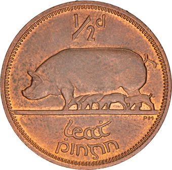 Ireland, Halfpenny 1964 Unc-BU_rev