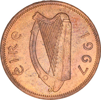 Ireland, Halfpenny 1967 Unc-BU_obv