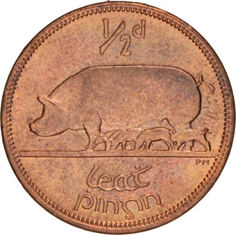 Ireland, Halfpenny 1967 Unc-BU_rev