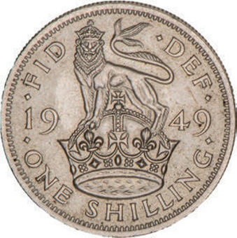 George VI, English Shilling 1949 Uncirculated_rev