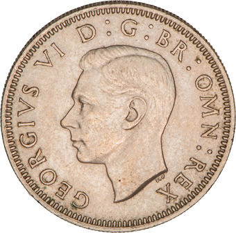 The first Scottish Cupro-Nickel Shillings  (1947-1951)_obv_1949