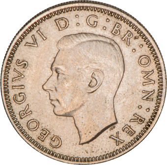 The first Scottish Cupro-Nickel Shillings  (1947-1951)_obv_1950