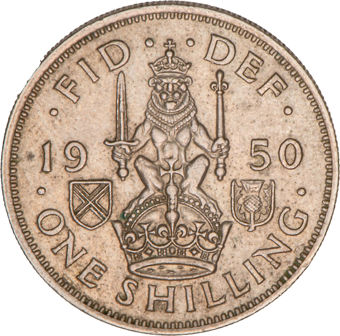 The first Scottish Cupro-Nickel Shillings  (1947-1951)_rev_1950