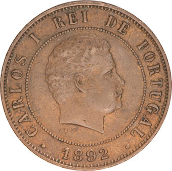 Old Portuguese 20 reis coins_obv_carlos
