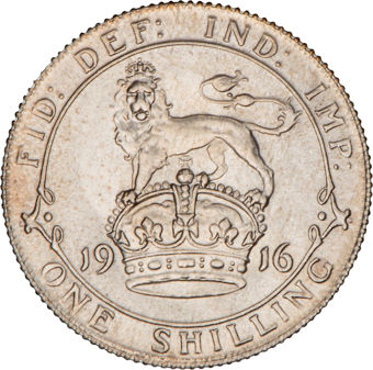 High Grade Shillings of George V_1916_rev