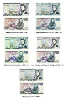 J B Page Pictorial Wellington £5 B332, B334 and B336