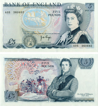 J B Page Pictorial Wellington £5 B332, B334 and B336