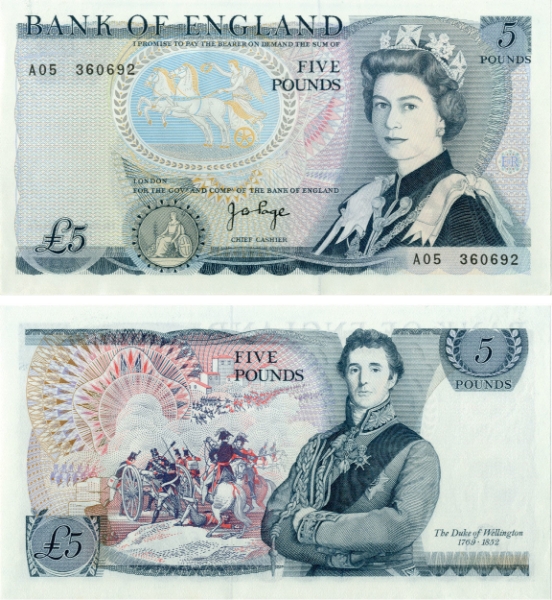 J B Page Pictorial Wellington £5 B332, B334 and B336