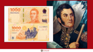 Picture of Argentina Pesos Dedicated to Jose San Martin (Argentine General)