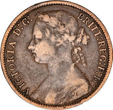 Victoria, Penny, 1875, Fine