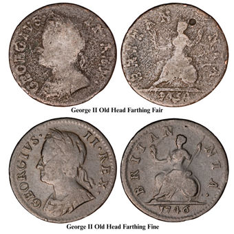George II ‘Old Head’ Farthing