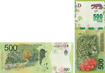 Argentina 500 Pesos (2016) P365/TBB421  Unc