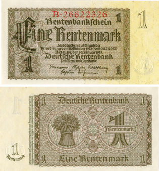 Germany 1 Rentenmark P173 Unc