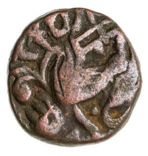 Chola Dynasty Octopus Man Copper Coin_obv