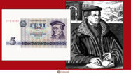 Picture of East Germany five marks dedicated to Thomas Muntzer