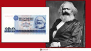 Picture of East Germany One Hundred Marks dedicated to Karl Marx