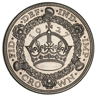George V, Crown, 1927 Proof, Extremely Fine_rev