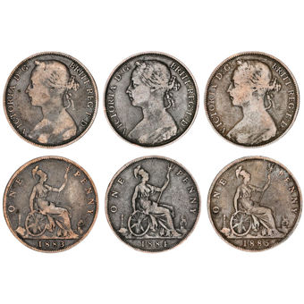 Victorian Bun Head Pennies from 1883-1885_main