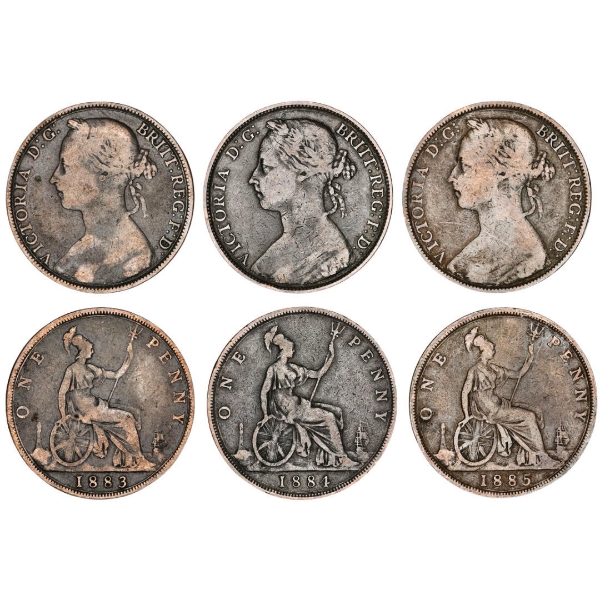 Victorian Bun Head Pennies from 1883-1885_main