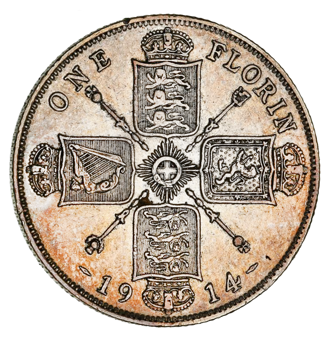 Better Sterling Silver Florins  of George V_1914_rev