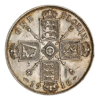 Better Sterling Silver Florins  of George V_1916_rev