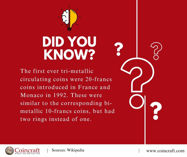 Picture of The first ever tri-metallic circulating coins were 20-francs coins
