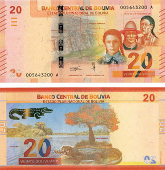 Bolivia 20 Bolivianos P249/TBB418 Unc