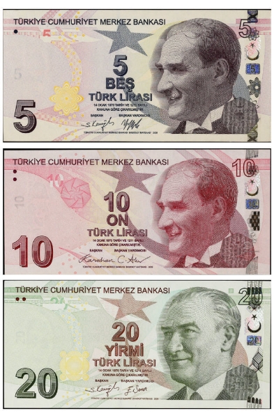Turkey 5-20 lirasi P222-4 (2022) Unc