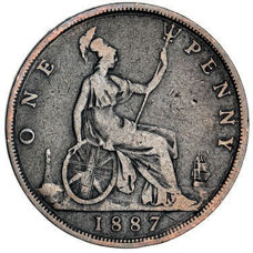 Victoria, Penny, 1887, Fine_rev