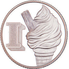I - Ice Cream. 2018 10 Pence Silver Proof In Acrylic Block