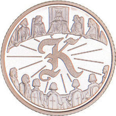 K - King Arthur. 2018 10 Pence Silver Proof In Acrylic Block