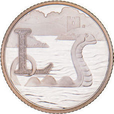 L - Loch Ness Monster. 2018 10 Pence Silver Proof In Acrylic Block